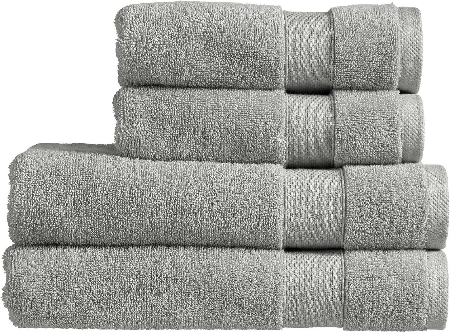 Christy Refresh Bathroom Towel Set | Set of 4 | 2 Bath 2 Hand | Quick Dry | Gentle Pastel Tones | Soft Absorbent Shower Towels | 100% Cotton 550GSM | Driftwood Brown