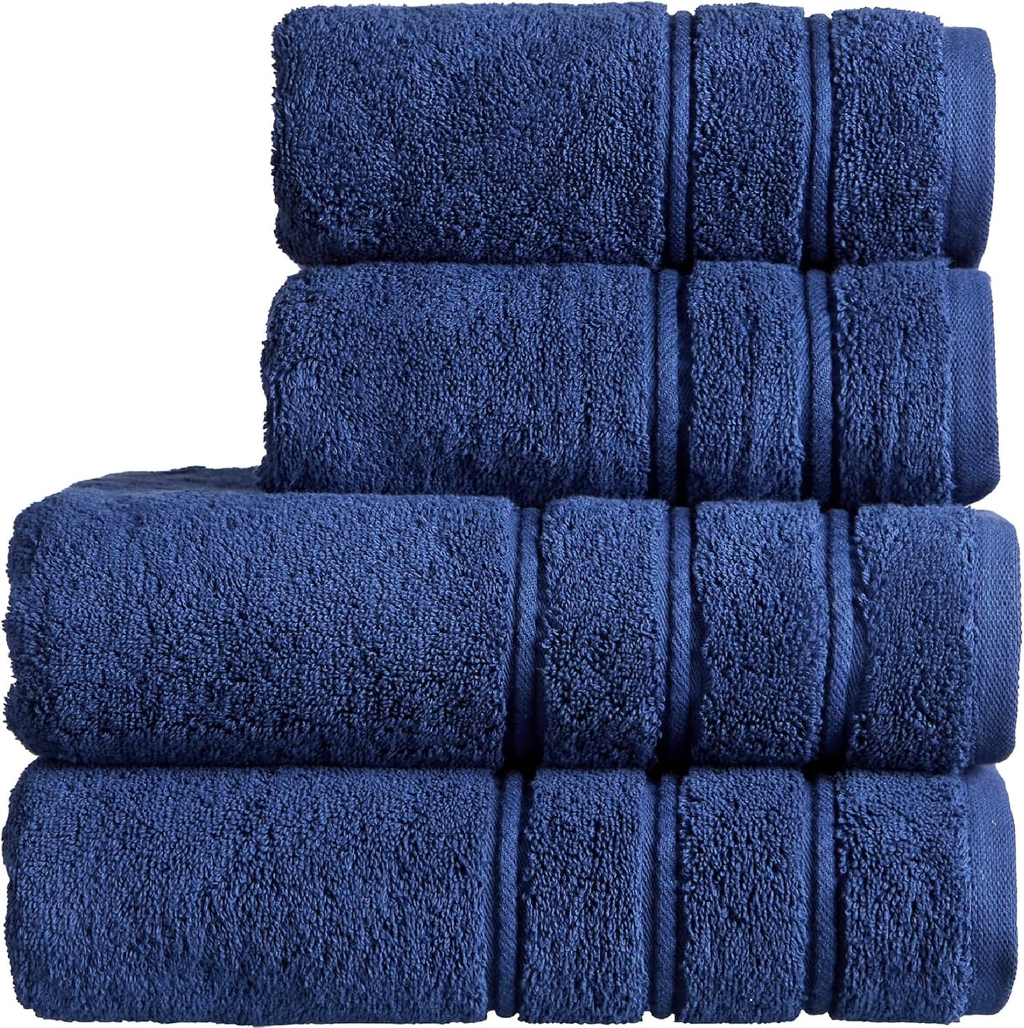 Christy Antalya Large Bath Towels | Set of 6 | 100% Turkish Cotton | 600GSM | Soft Plush Luxury Towel Set | 2 Bath Towels 2 Hand Towels 2 Face Cloths | Quick Dry | Denim Blue