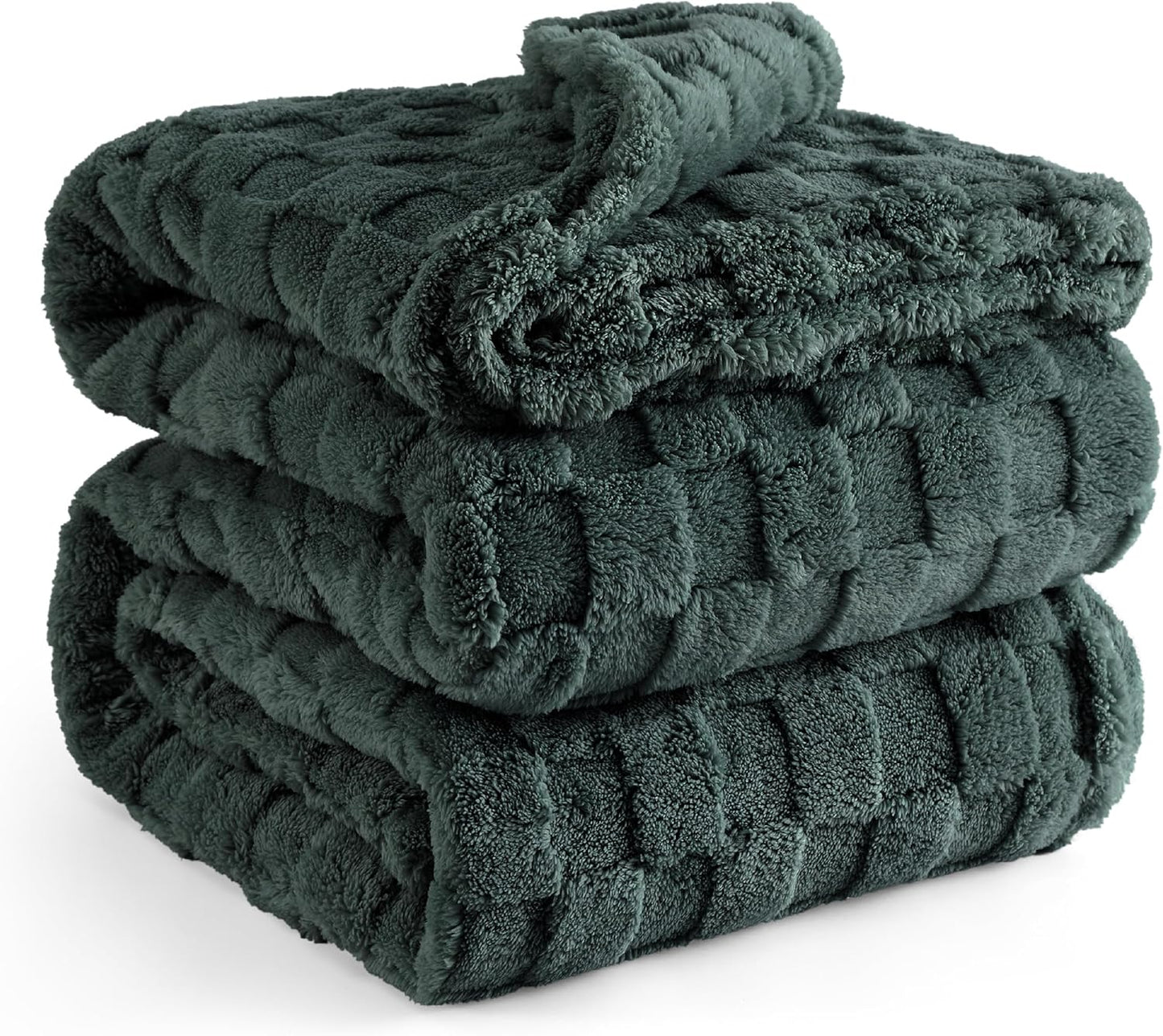 Bedsure Fleece Throw Blanket for Sofa - Fluffy Cosy Warm Blankets for Bed, Soft Cute Single Throw Gifts for Women and Girls, Ashley Blue, 130x170 cm