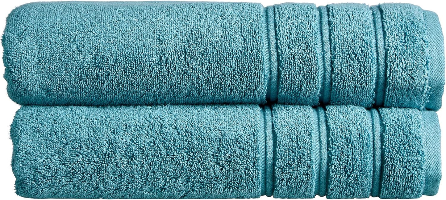 Christy Antalya Large Bath Towels | Set of 6 | 100% Turkish Cotton | 600GSM | Soft Plush Luxury Towel Set | 2 Bath Towels 2 Hand Towels 2 Face Cloths | Quick Dry | Denim Blue