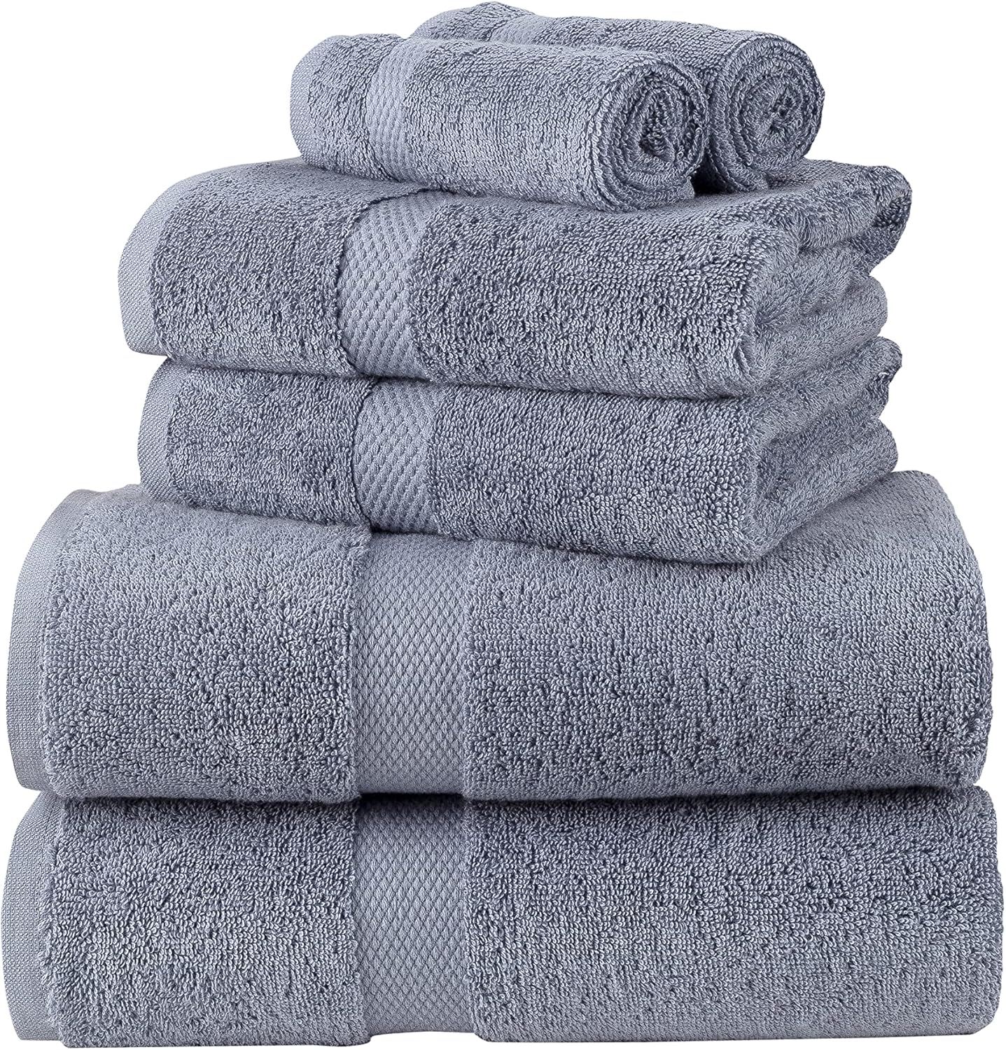 La Maison 100% Egyptian Cotton 600GSM Superior Towel Bale Set Hand Towel Bath Towel 6 Piece Super Soft Everyday Use (Navy Blue)