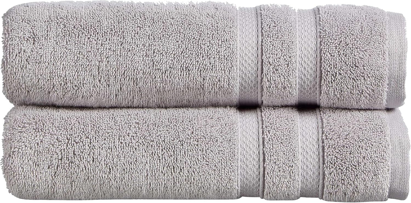 Christy Chroma Bath Towel Set | Set of 6 | 2 Bath 2 Hand 2 Face | Highly Absorbent Heavyweight 675GSM | Bold and Bright | Soft Smooth Shower Towels | 100% Cotton | Sustainably Made | Ash Grey
