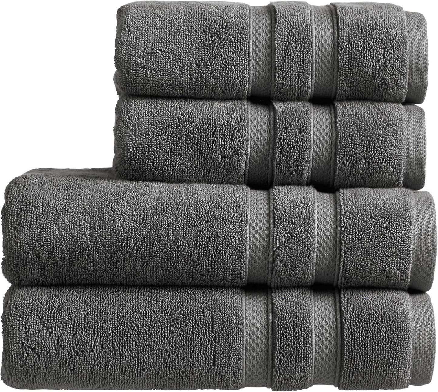 Christy Chroma Bath Towel Set | Set of 6 | 2 Bath 2 Hand 2 Face | Highly Absorbent Heavyweight 675GSM | Bold and Bright | Soft Smooth Shower Towels | 100% Cotton | Sustainably Made | Ash Grey