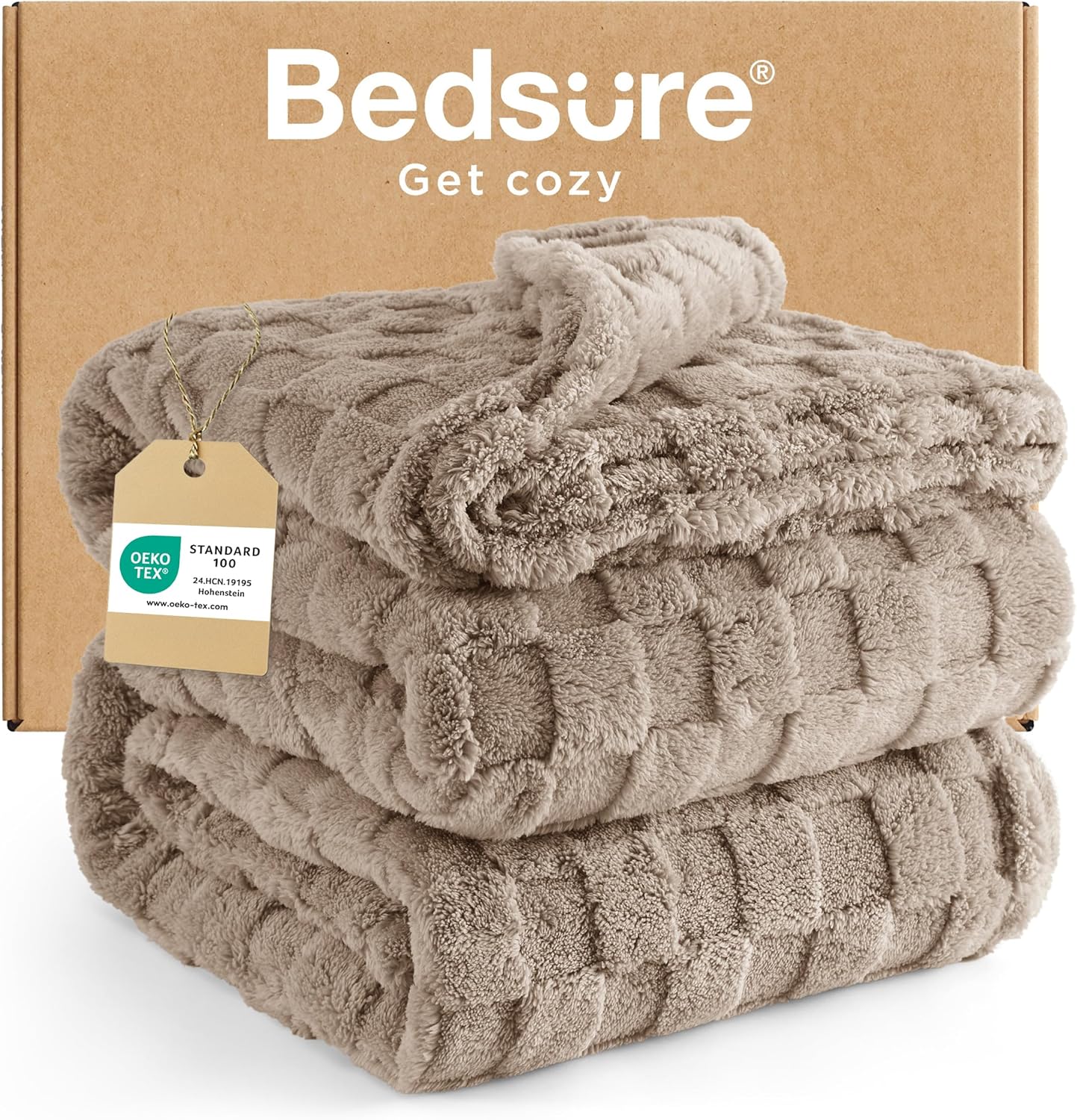 Bedsure Fleece Throw Blanket for Sofa - Fluffy Cosy Warm Blankets for Bed, Soft Cute Single Throw Gifts for Women and Girls, Ashley Blue, 130x170 cm