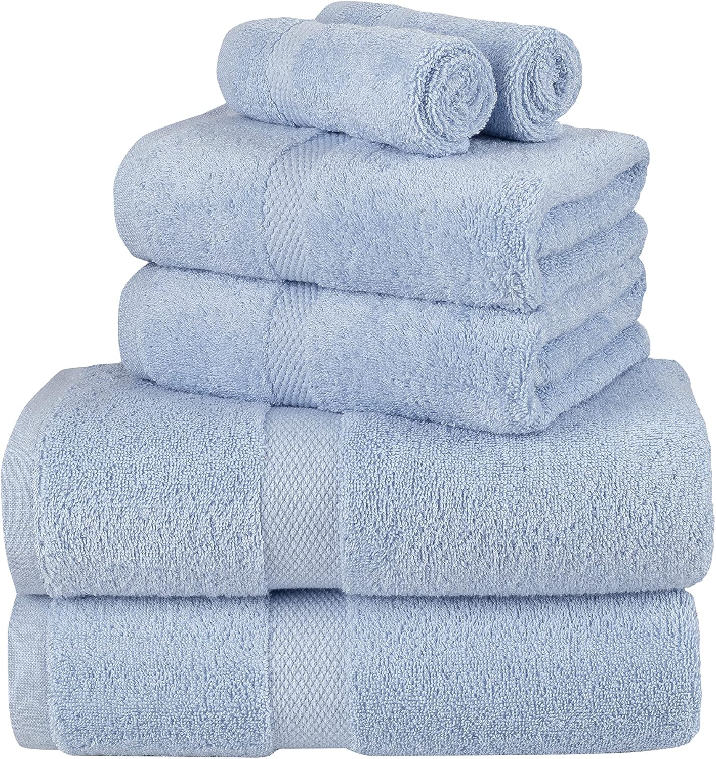 La Maison 100% Egyptian Cotton 600GSM Superior Towel Bale Set Hand Towel Bath Towel 6 Piece Super Soft Everyday Use (Navy Blue)