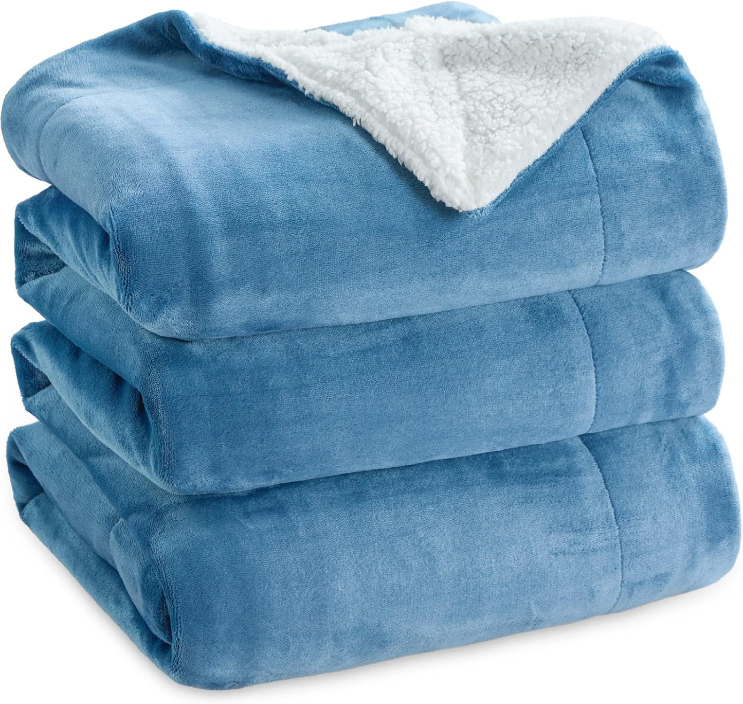Bedsure Sherpa Fleece Throw Blanket - Fluffy Microfiber Solid Blankets for Bed and Couch Double/Twin Size, Silver Grey, 150x200cm