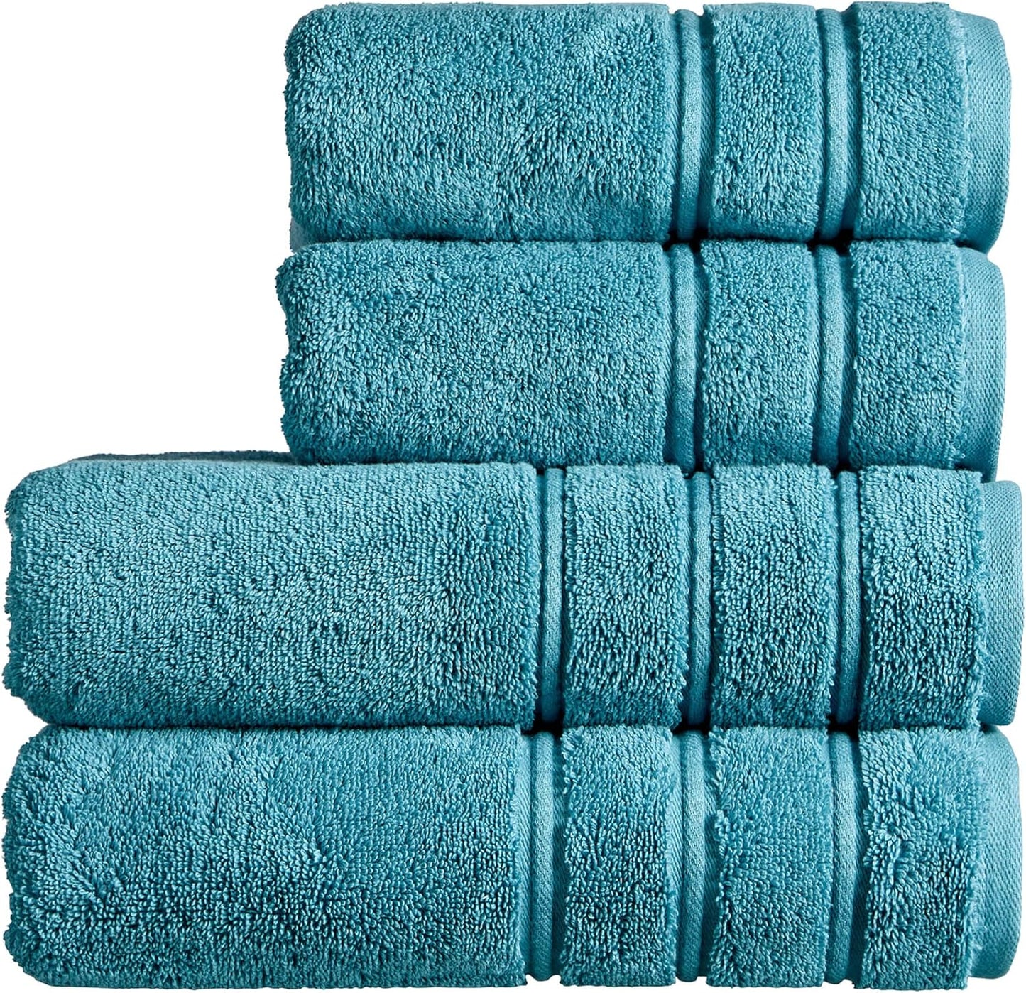 Christy Antalya Large Bath Towels | Set of 6 | 100% Turkish Cotton | 600GSM | Soft Plush Luxury Towel Set | 2 Bath Towels 2 Hand Towels 2 Face Cloths | Quick Dry | Denim Blue