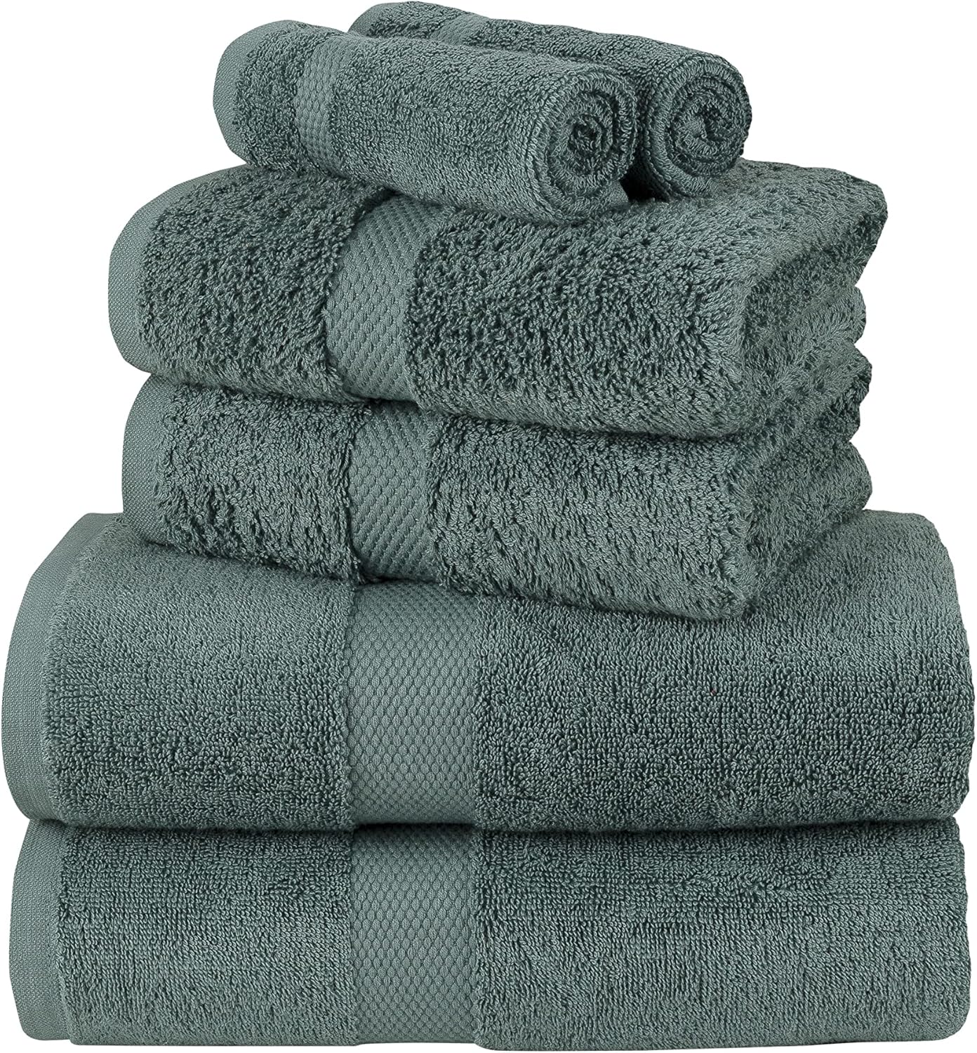 La Maison 100% Egyptian Cotton 600GSM Superior Towel Bale Set Hand Towel Bath Towel 6 Piece Super Soft Everyday Use (Navy Blue)