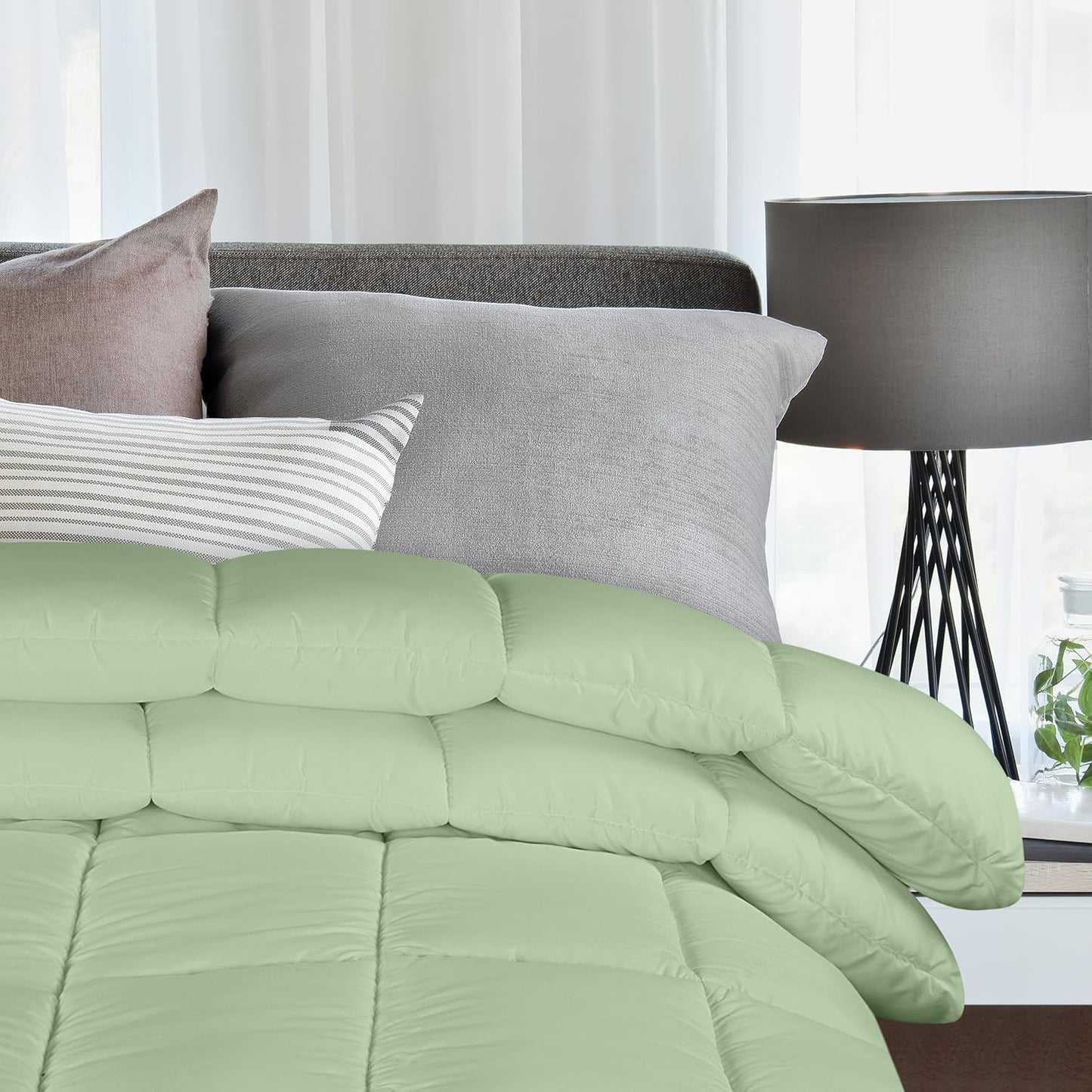 Utopia Bedding Duvet Double,10.5 Tog coverless Duvet with Corner Tabs, Box Stitched Quilt (Double, Grey)