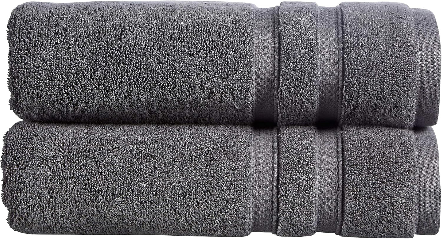 Christy Chroma Bath Towel Set | Set of 6 | 2 Bath 2 Hand 2 Face | Highly Absorbent Heavyweight 675GSM | Bold and Bright | Soft Smooth Shower Towels | 100% Cotton | Sustainably Made | Ash Grey