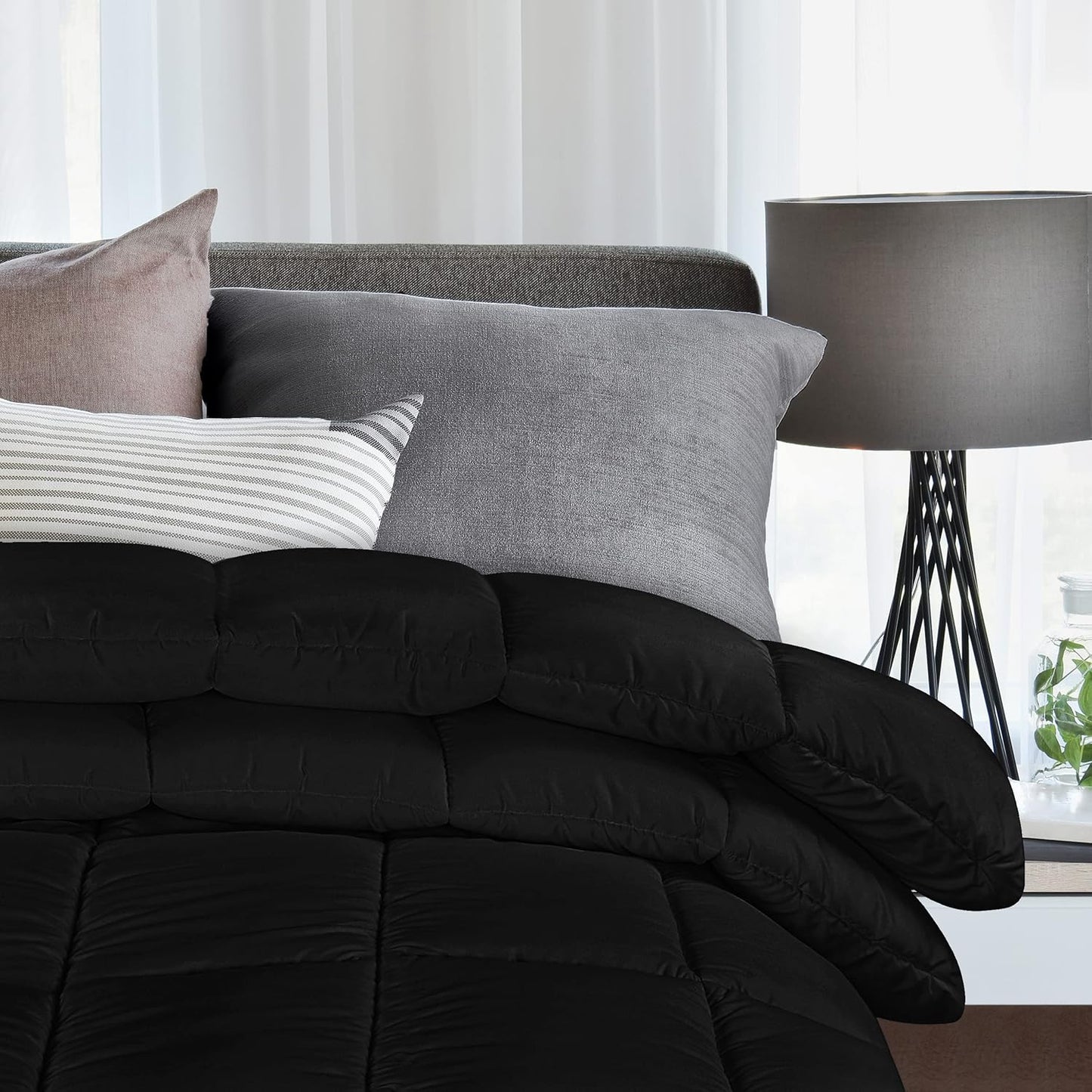 Utopia Bedding Duvet Double,10.5 Tog coverless Duvet with Corner Tabs, Box Stitched Quilt (Double, Grey)
