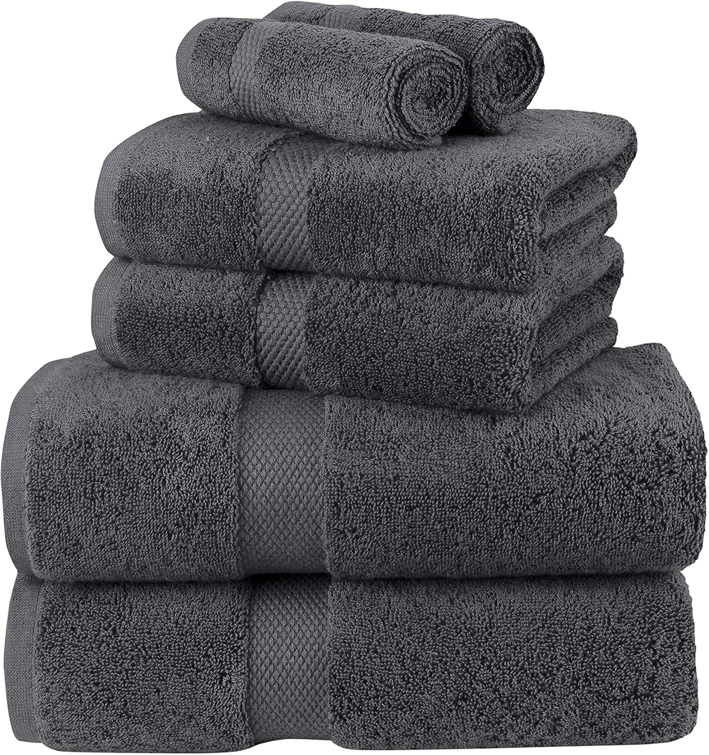 La Maison 100% Egyptian Cotton 600GSM Superior Towel Bale Set Hand Towel Bath Towel 6 Piece Super Soft Everyday Use (Navy Blue)