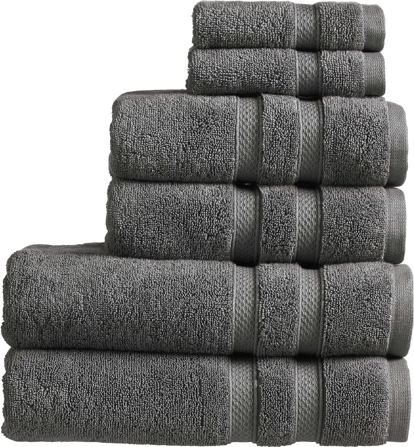 Christy Chroma Bath Towel Set | Set of 6 | 2 Bath 2 Hand 2 Face | Highly Absorbent Heavyweight 675GSM | Bold and Bright | Soft Smooth Shower Towels | 100% Cotton | Sustainably Made | Ash Grey