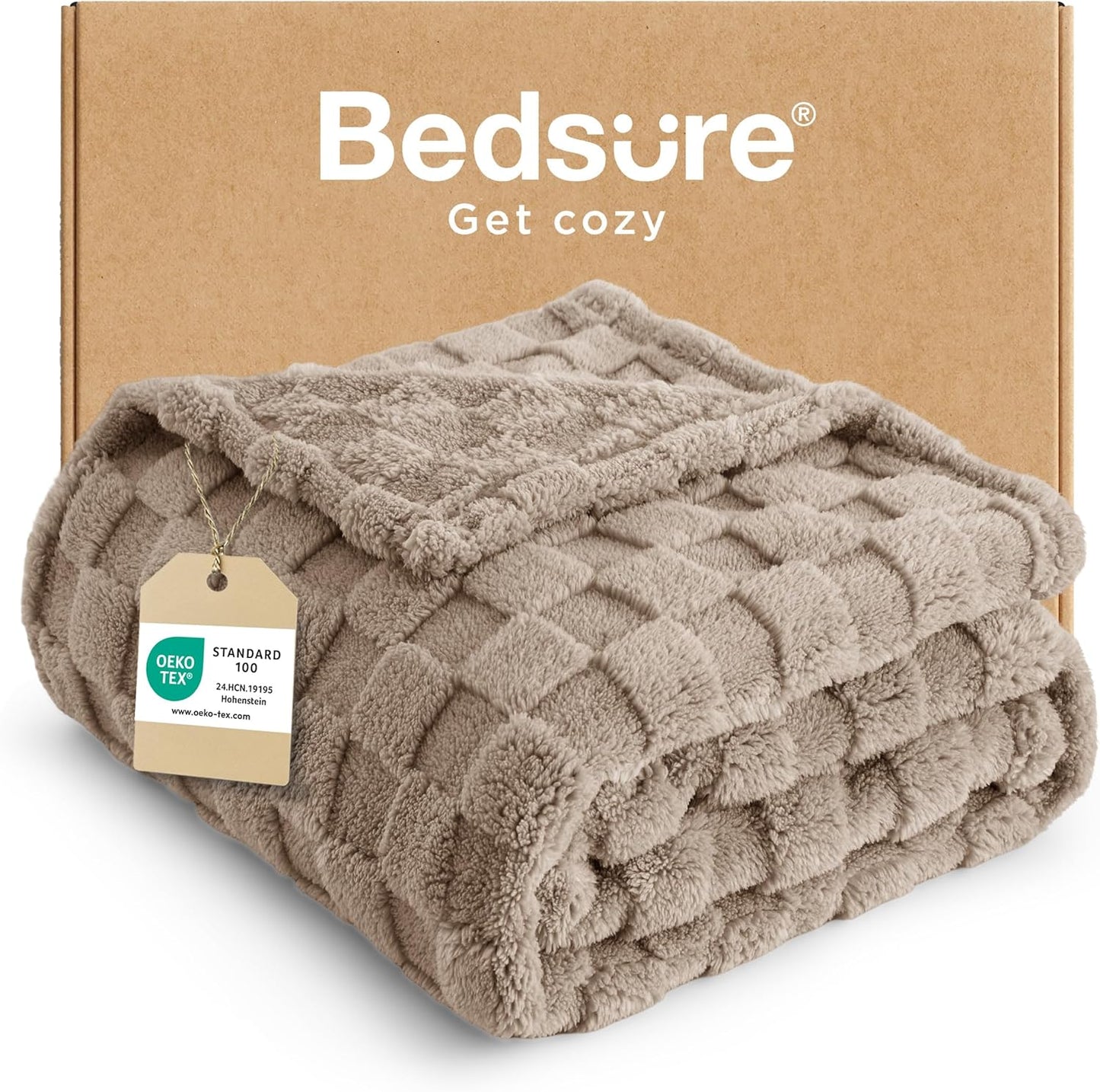 Bedsure Fleece Throw Blanket for Sofa - Fluffy Cosy Warm Blankets for Bed, Soft Cute Single Throw Gifts for Women and Girls, Ashley Blue, 130x170 cm