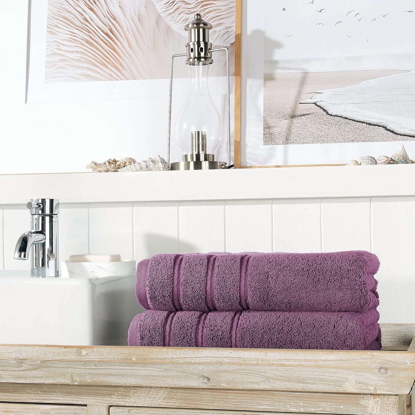 Christy Antalya Large Bath Towels | Set of 6 | 100% Turkish Cotton | 600GSM | Soft Plush Luxury Towel Set | 2 Bath Towels 2 Hand Towels 2 Face Cloths | Quick Dry | Denim Blue