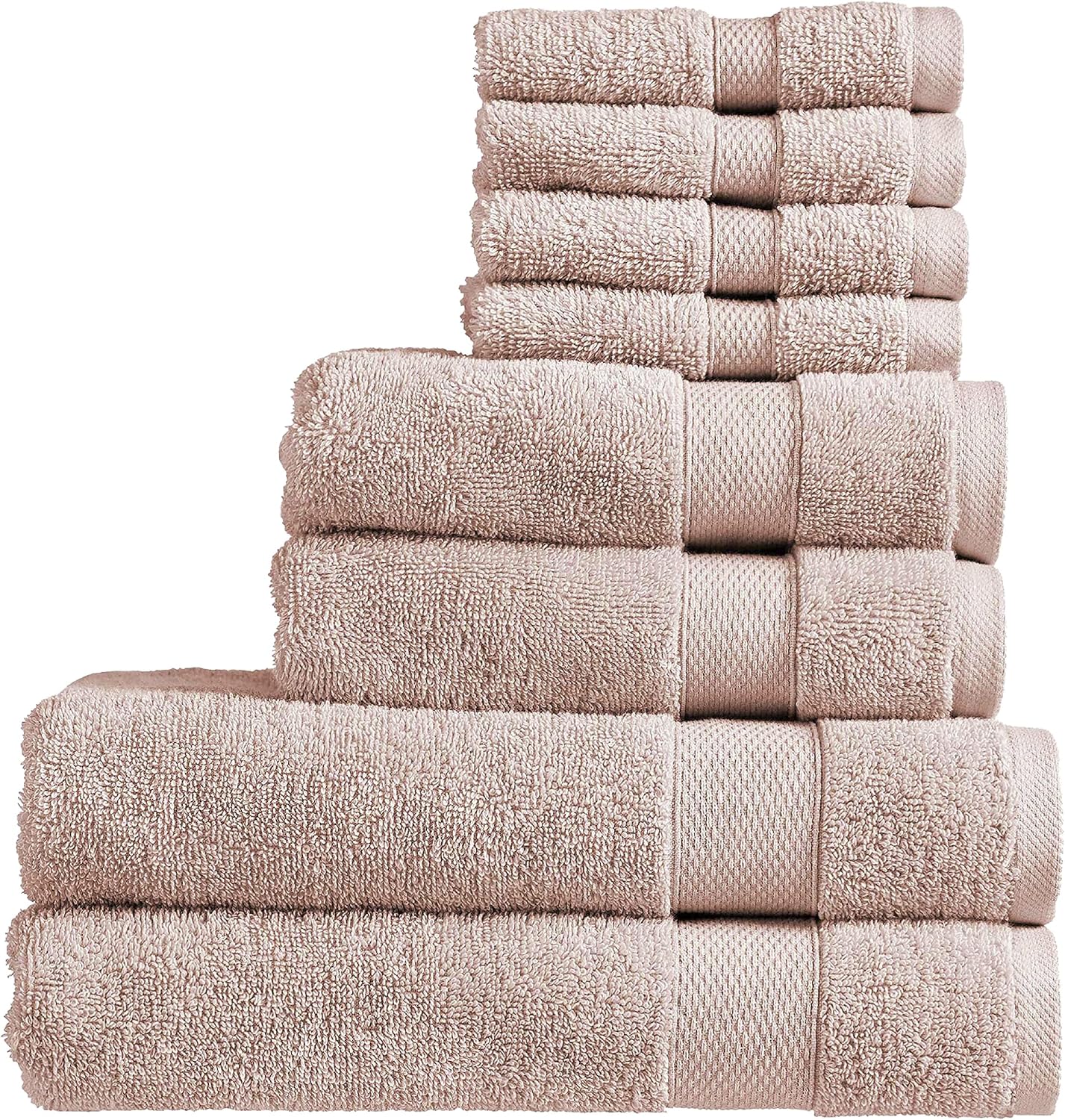 Christy Refresh Bathroom Towel Set | Set of 4 | 2 Bath 2 Hand | Quick Dry | Gentle Pastel Tones | Soft Absorbent Shower Towels | 100% Cotton 550GSM | Driftwood Brown