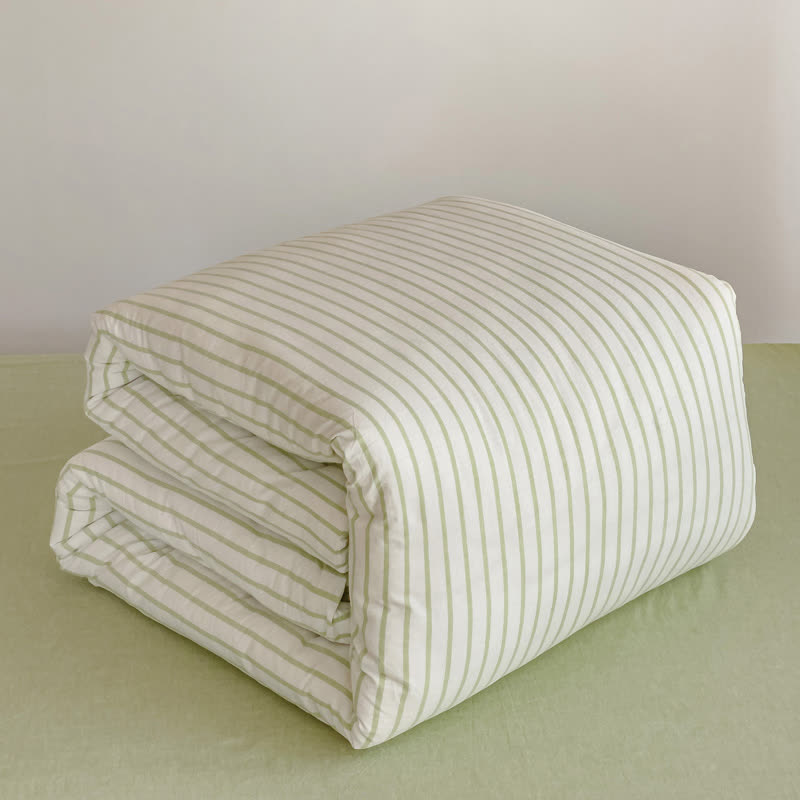 Cotton Minimalist Striped Dorm Bedding Set