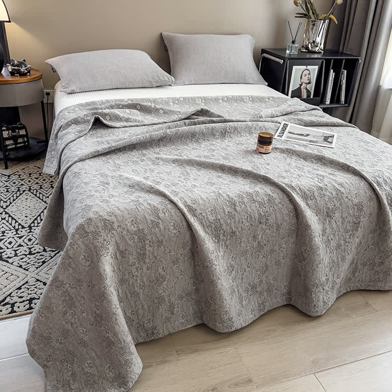 Organic Cotton Quilt - Floral Leaf Patern
