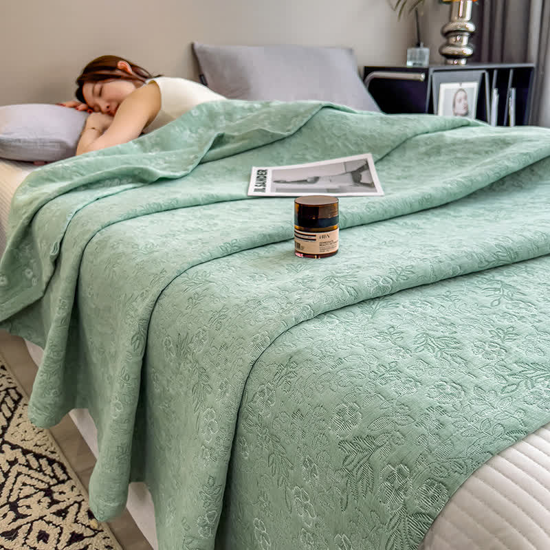 Organic Cotton Quilt - Floral Leaf Patern