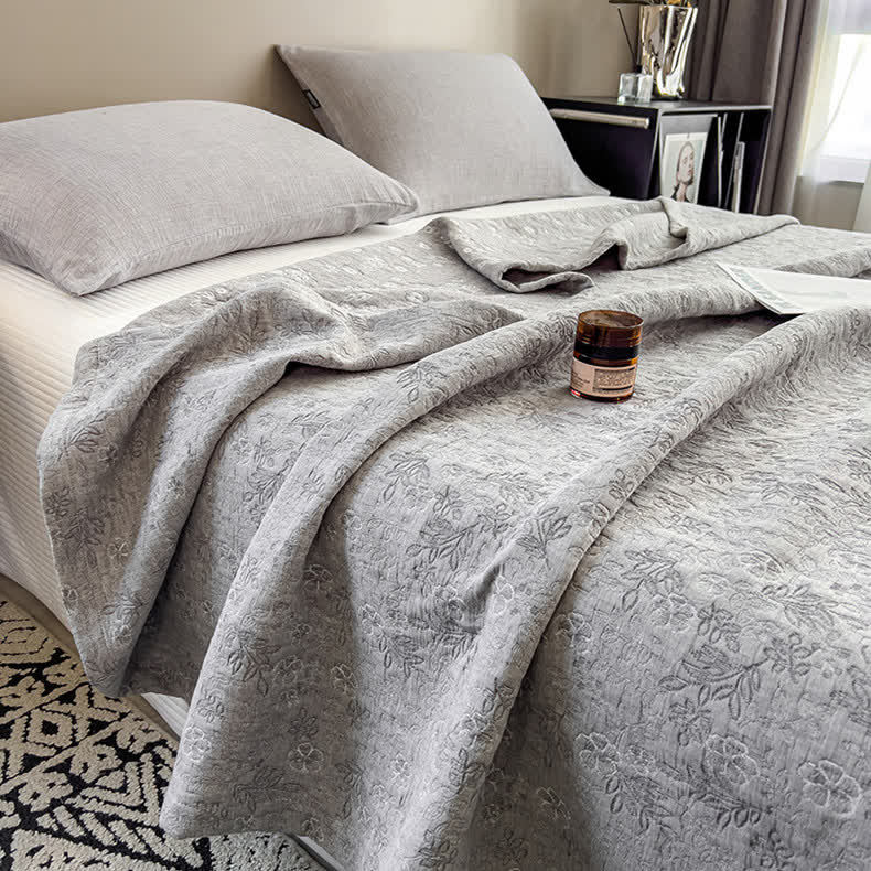 Organic Cotton Quilt - Floral Leaf Patern
