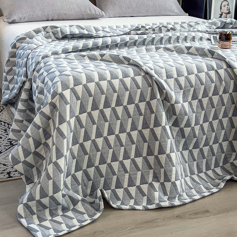 Geometric Muslin Blanket - Organic Cotton, Eco-Friendly & Sustainable