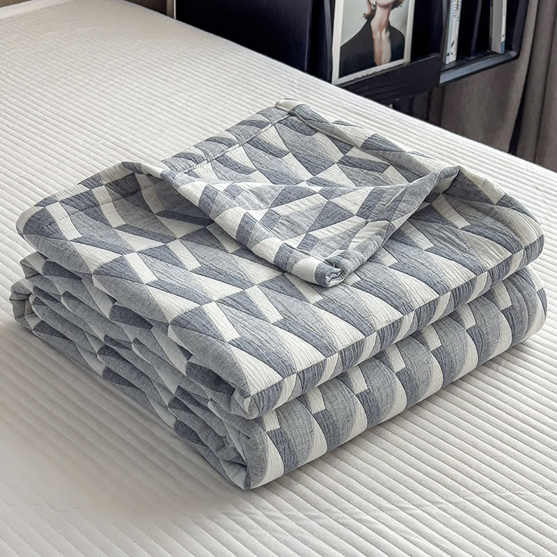 Geometric Muslin Blanket - Organic Cotton, Eco-Friendly & Sustainable