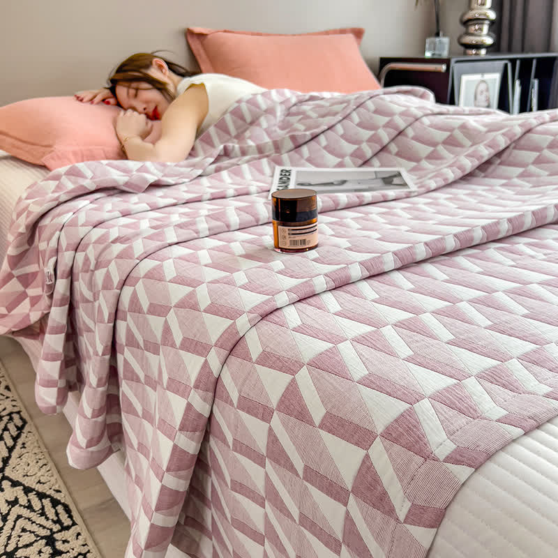 Geometric Muslin Blanket - Organic Cotton, Eco-Friendly & Sustainable