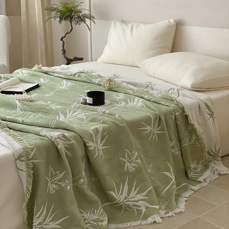 Bamboo Pattern Lightweight Cotton Quilt Blanket