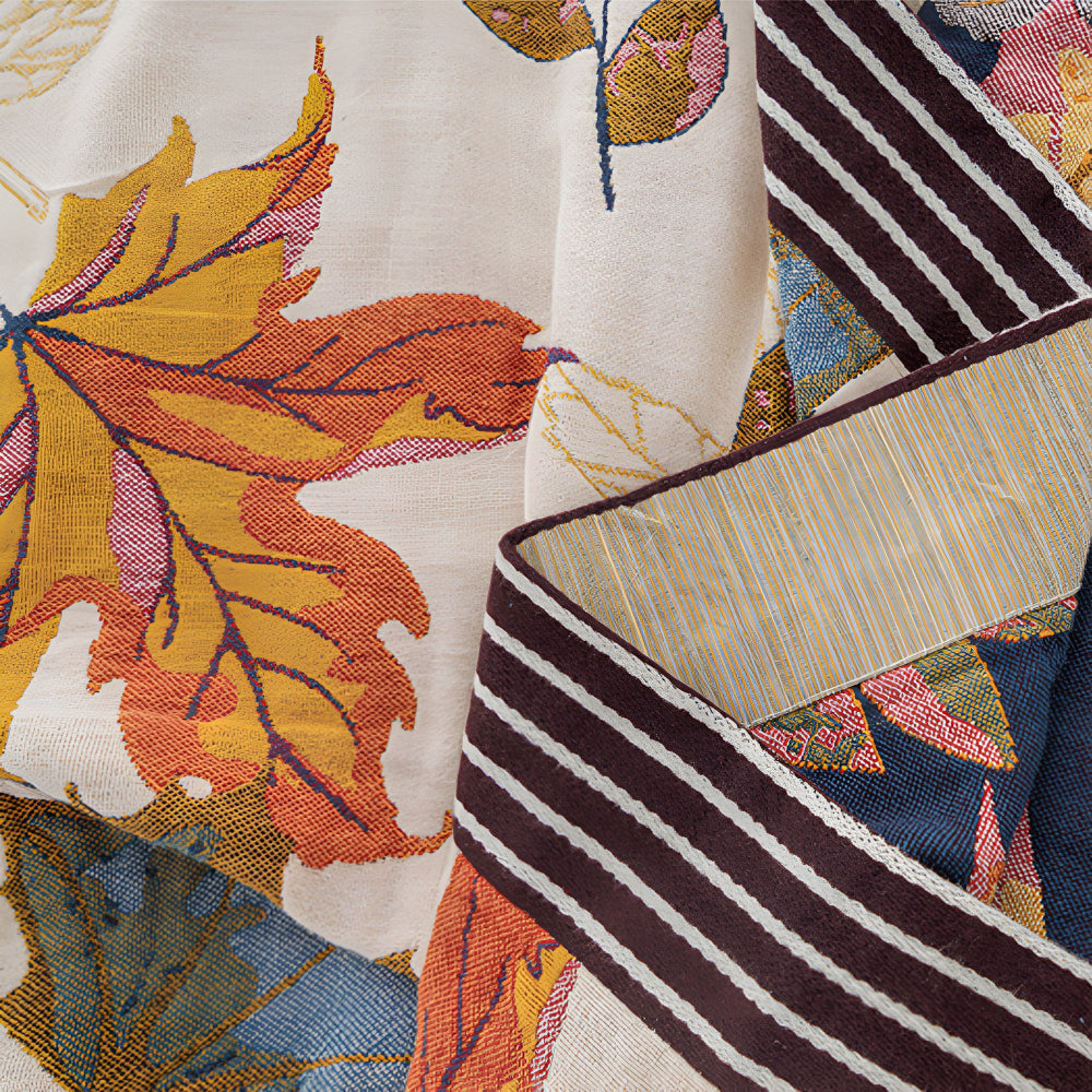 Cotton Throw Blanket - Maple Leaf Pattern