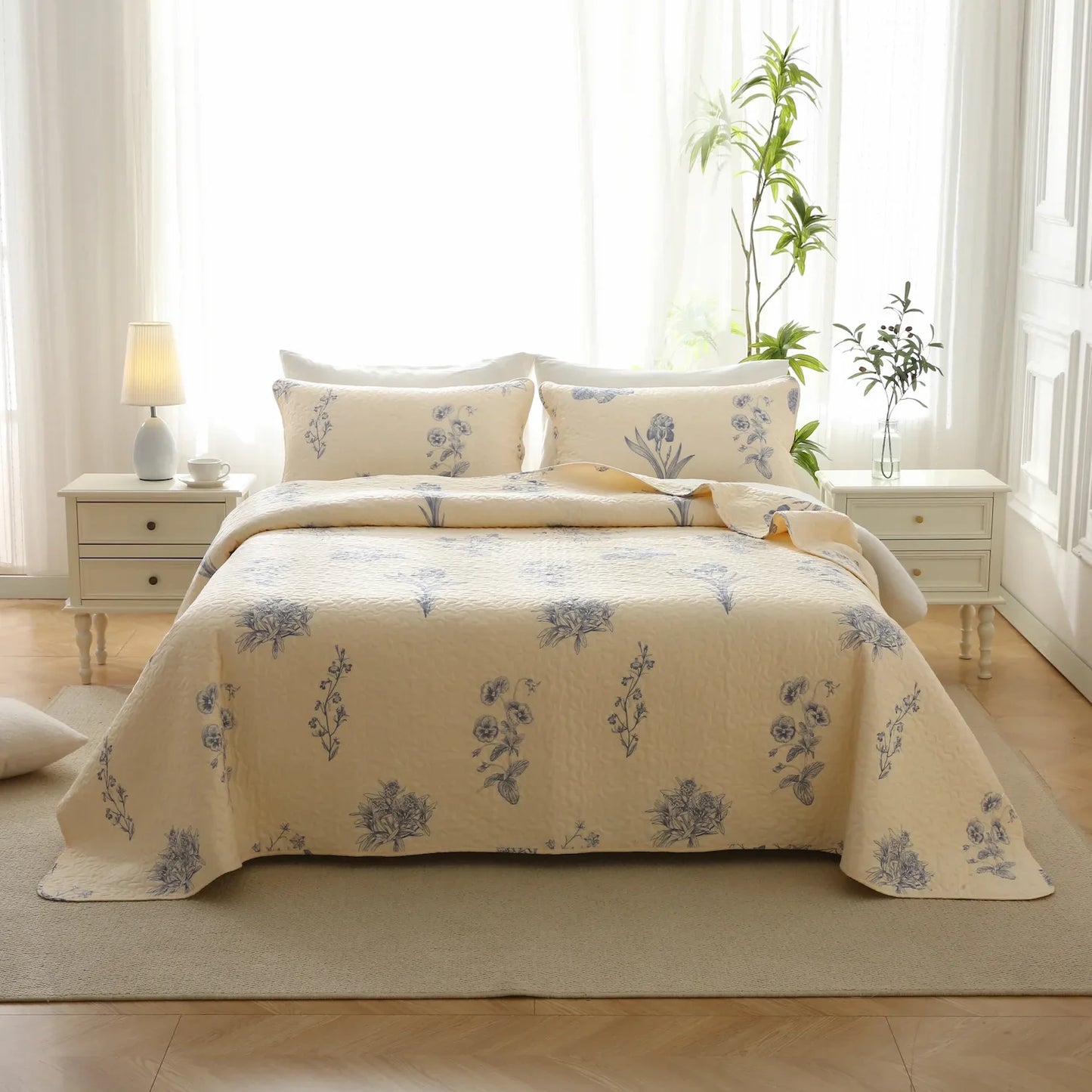 Cotton Quilted Bedding Set Comforter (3PCS)