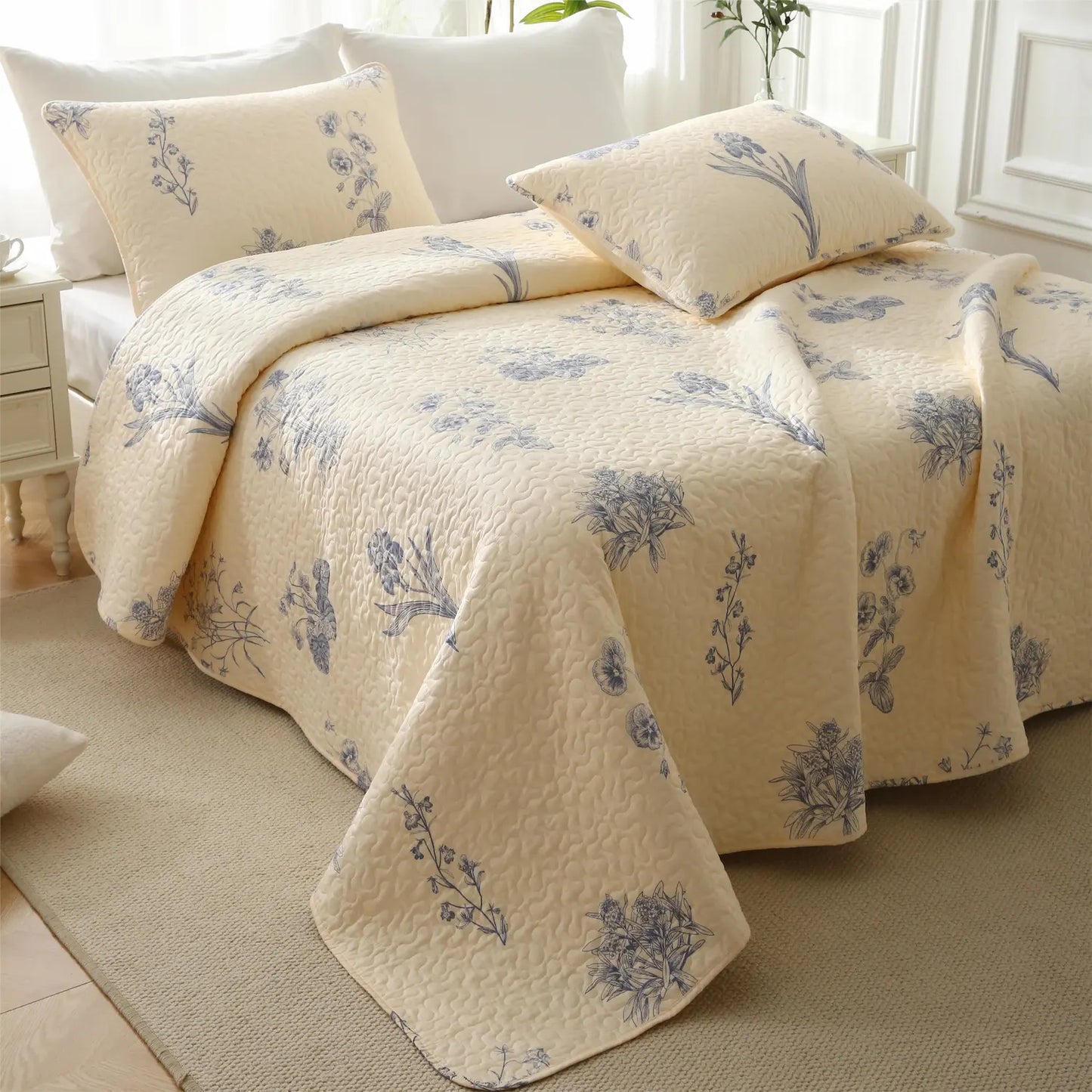 Cotton Quilted Bedding Set Comforter (3PCS)