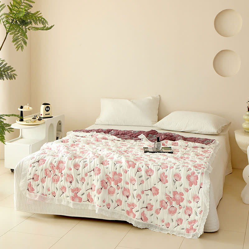 Cherry Blossom Bamboo Fiber Luxury Quilt