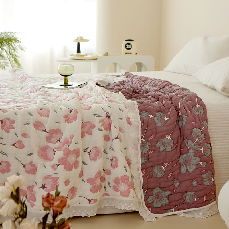 Cherry Blossom Bamboo Fiber Luxury Quilt