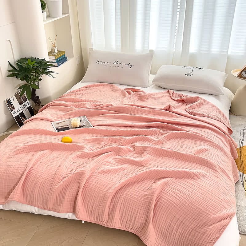 Cotton Waffle Blanket - Breathable All-Season Throw