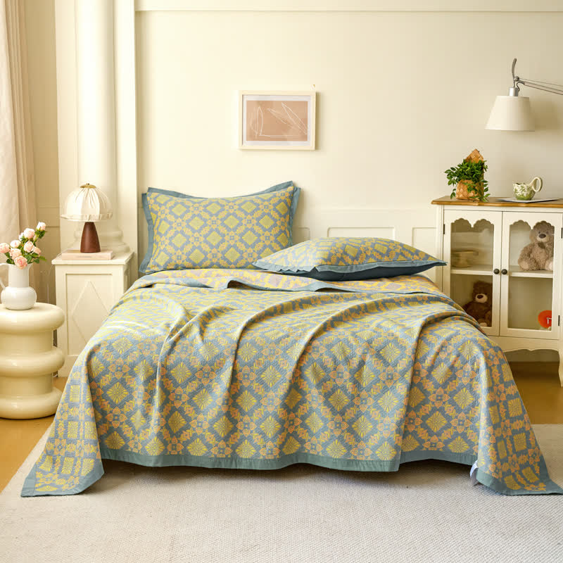 Soft Cotton Quilt - Abstract Yellow