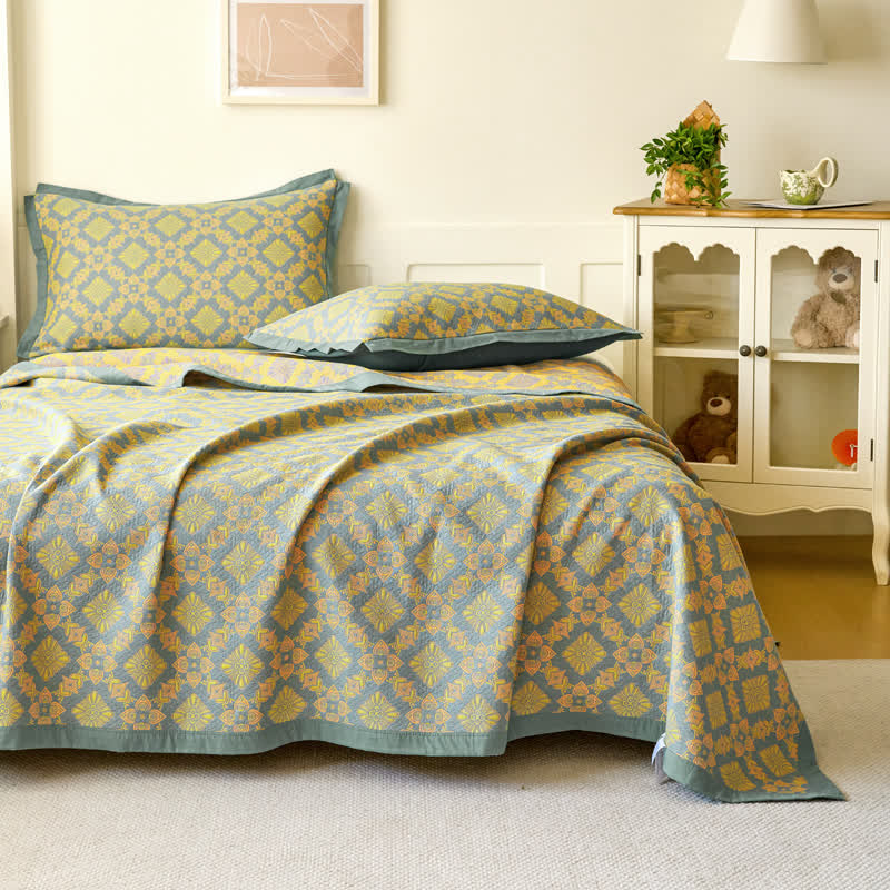 Soft Cotton Quilt - Abstract Yellow