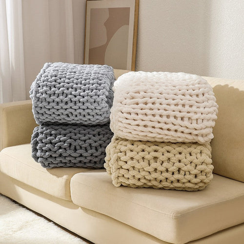 Nordic Chenille Chunky Knit Blanket