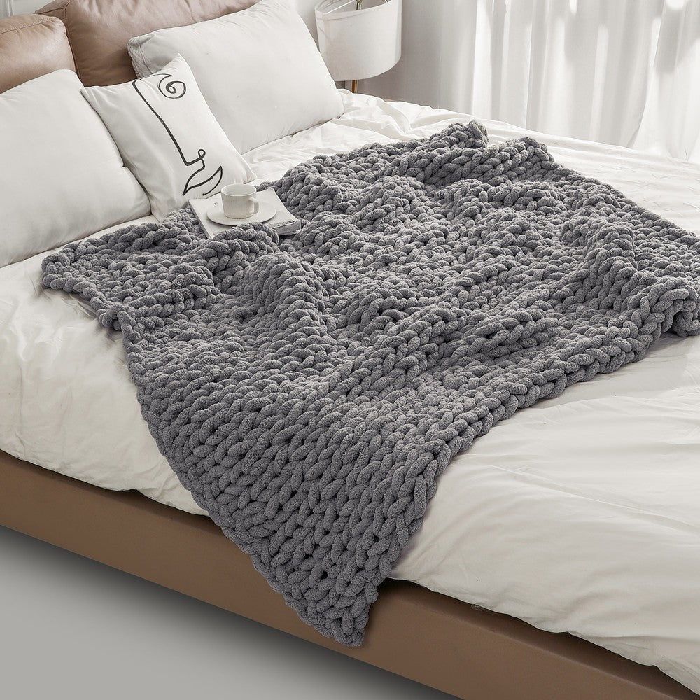 Nordic Chenille Chunky Knit Blanket