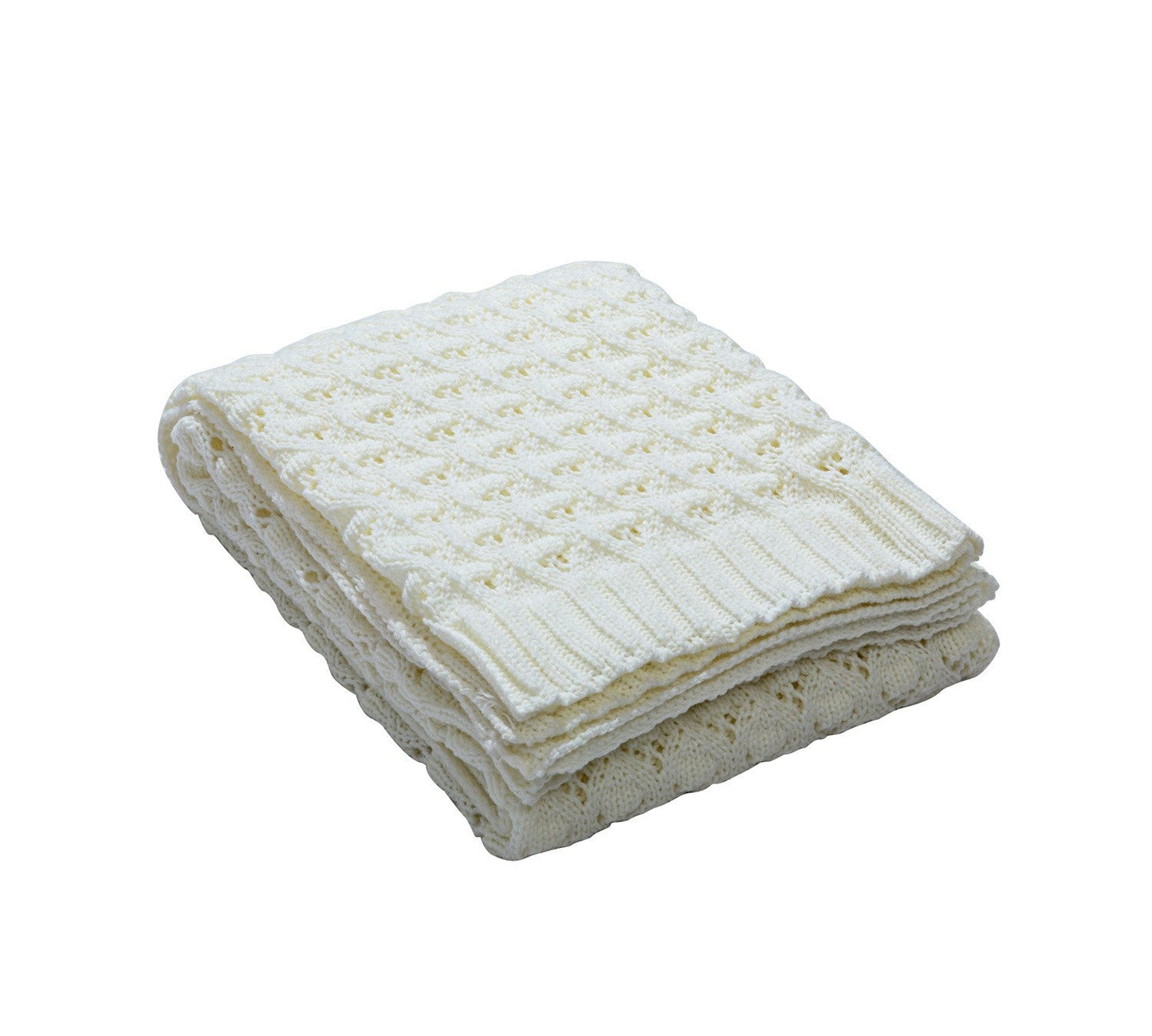 Nordic Diamond-Knit Cotton Throw Blanket