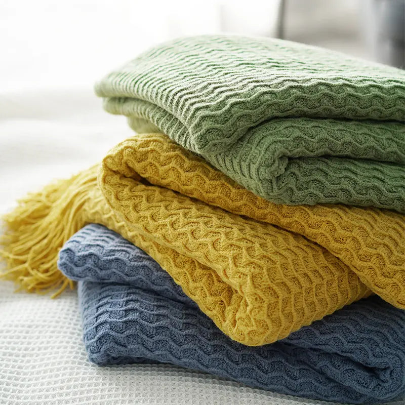 Nordic Knit Sofa Blanket | Cozy Couch Throw