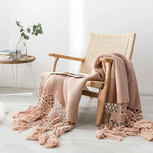 Handwoven Nordic Tassel Blanket Luxury Throw