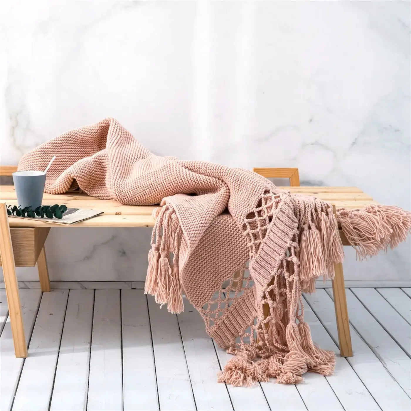 Handwoven Nordic Tassel Blanket Luxury Throw