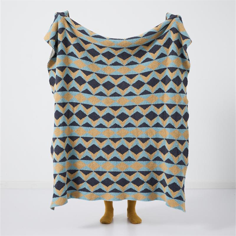 Geometric Velvet Knit Throw Blanket