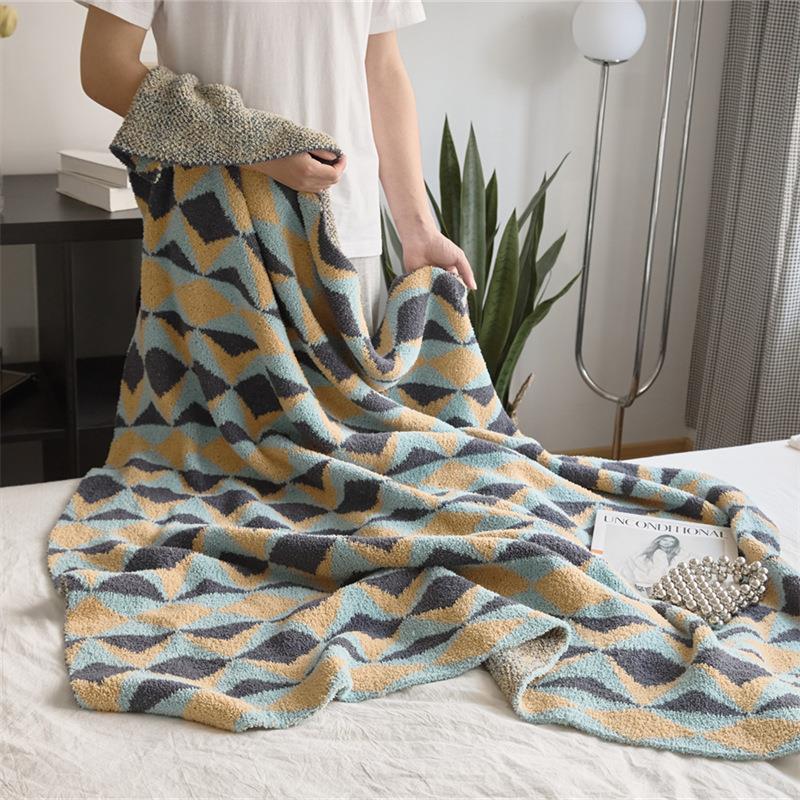 Geometric Velvet Knit Throw Blanket