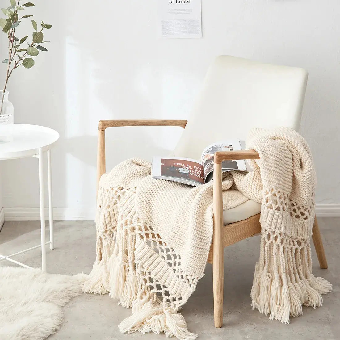Handwoven Nordic Tassel Blanket Luxury Throw