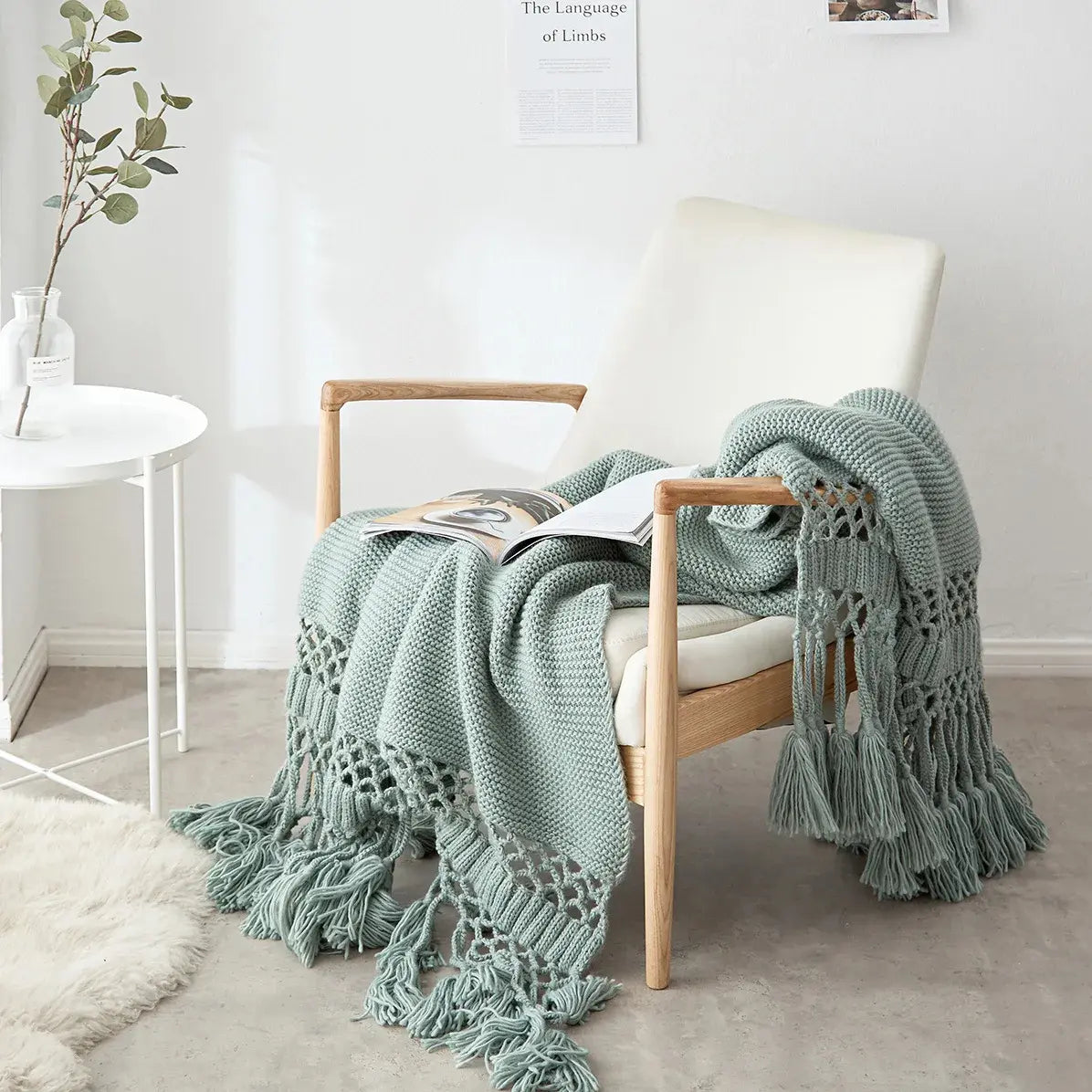 Handwoven Nordic Tassel Blanket Luxury Throw