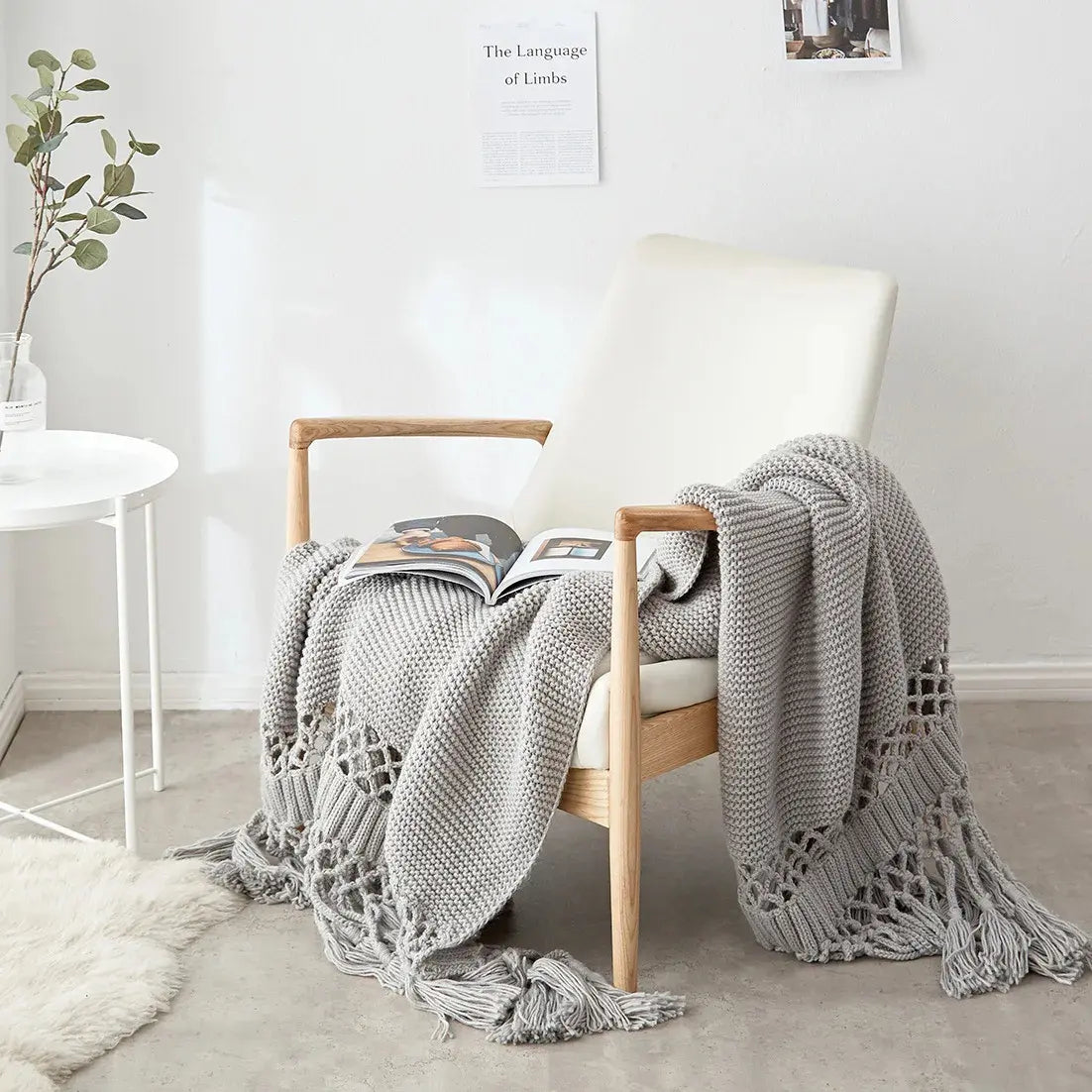 Handwoven Nordic Tassel Blanket Luxury Throw