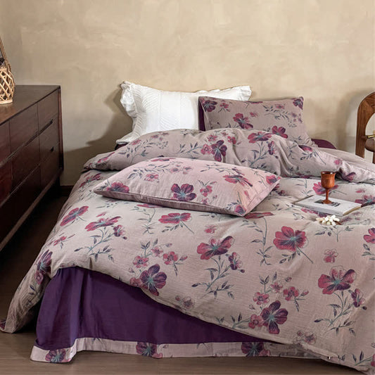 Flower Bedding Set - Cotton Duvet Cover(4 PCS)