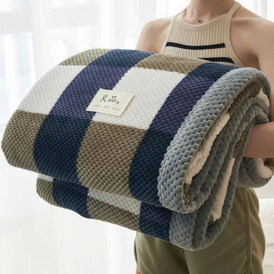 Classic Plaid Cotton Throw Blanket