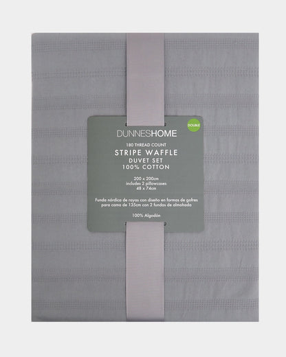 Waffle Stripe Duvet Set